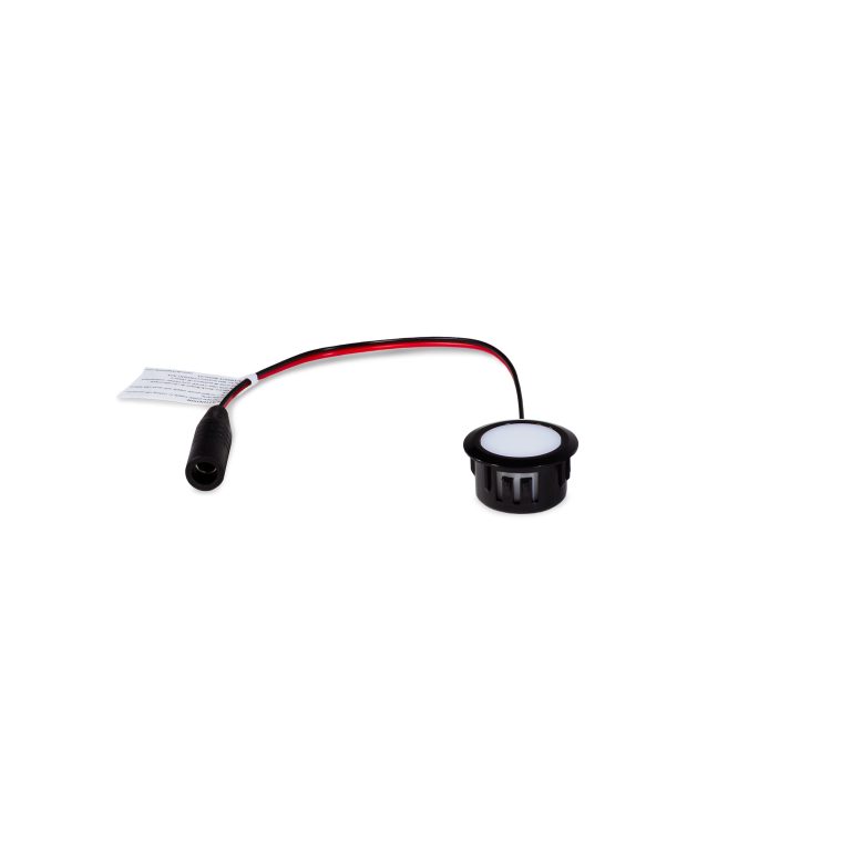 Flush Deck Light (ACT) w/ Trim Ring & 2-Way Splitter - Glossy Black
