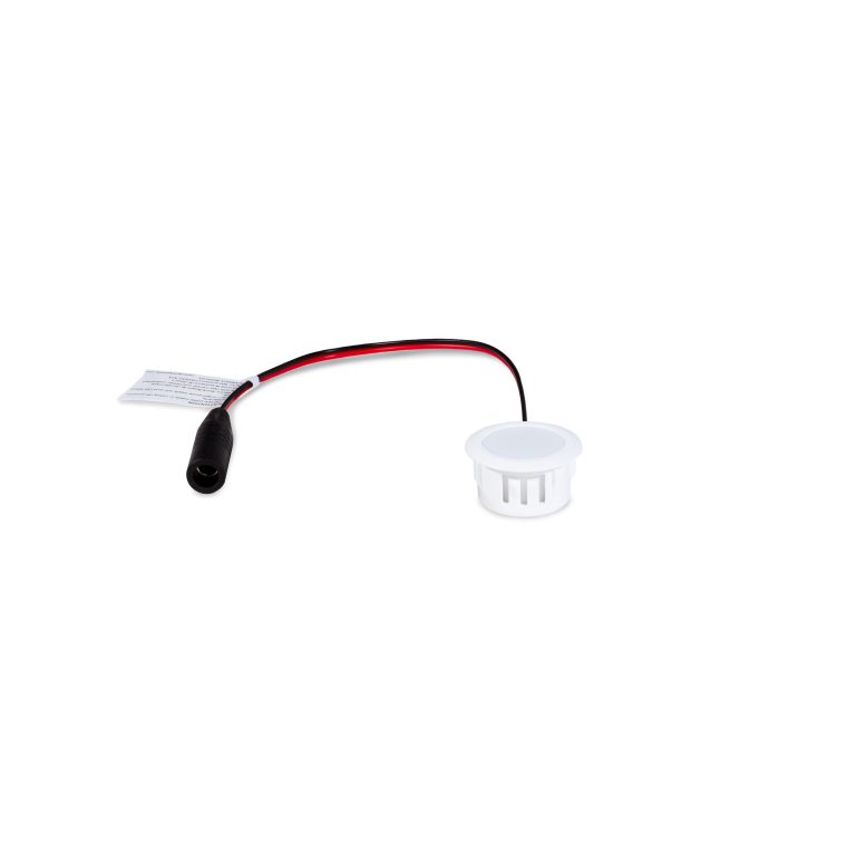 Flush Deck Light (ACT) w/ Trim Ring & 2-Way Splitter - Glossy White