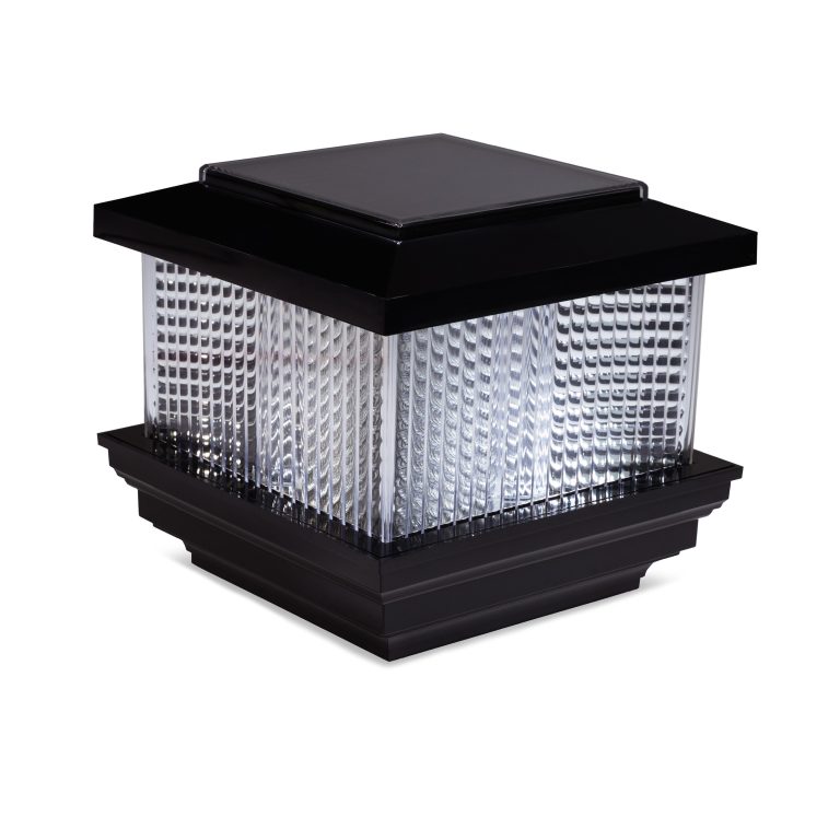 Sq. Galaxy Solar Light Post Cap - Glossy Black